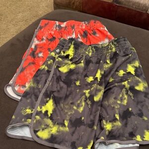 Zella  orange and grey and Yellow and grey boys Athletic Shorts medium 8 10